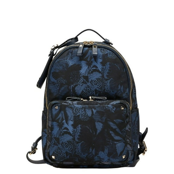 Pre-Owned Valentino Studded Backpack in Navy and Black Nylon for Women