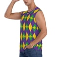 thumbnail image 3 of Bingfone Mardi Gras Pattern Men's Tank Tops Workout Sleeveless Tee Shirts Running Beach Tanks for Men-Small, 3 of 8