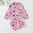 thumbnail image 6 of Bixock Toddler Cotton 2 Piece Loungewear Set Kids Clothings Children Sleepwear Set Print Short Sleeve Collar Button Front Silk Daily Indoor Outfits, 6 of 7