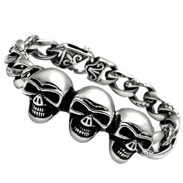 Alamode TK440-9 Bracelet en Acier Inoxydable Poli pour Hommes Sans Pierre - 9 Po.
