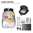 thumbnail image 4 of Uemuo USA MAP Printed Durable 17-inch Student Backpack - Lightweight, Waterproof, Adjustable Straps, Ideal for School, Work, Travel, 4 of 5