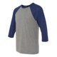 thumbnail image 1 of Raglán de béisbol de manga unisex de tres cuartos - marino / gris - pequeño Bella Camiseta de manga corta, 1 of 1