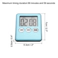thumbnail image 2 of Uxcell Digital Timer,1pack Small Count Down/UP Clock with Magnetic,Kitchen Timer Light Blue, 2 of 5