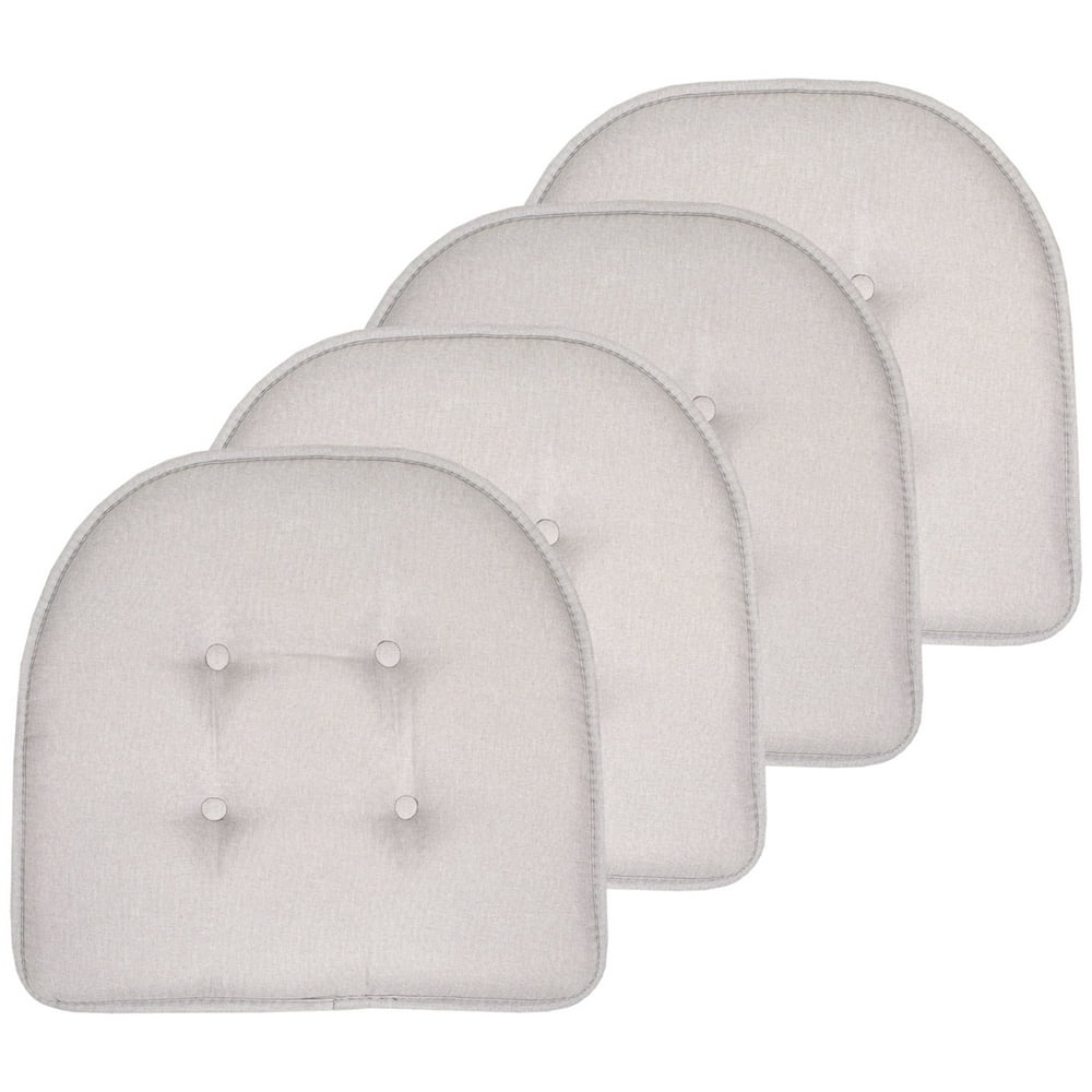 UShaped Memory Foam Chair Pads 4 Pack Light Gray