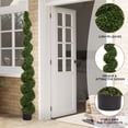 thumbnail image 3 of Noble House 7FT Artificial Spiral Topiary Trees, Faux Boxwood Plants with Black Pot for Patio Garden Decor, 3 of 8
