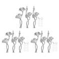thumbnail image 1 of Uxcell Soporte para bandeja de pastel de 3 niveles, 3 juegos, soporte de metal para pasteles, accesorio para platos de cupcakes y postres para bodas, fiestas, festivales, color plateado (flor), 1 of 7