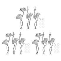 Uxcell 3 Tiers Cake Tray Stand Handle 3 Set Metal Cake Stands Holder Cupcake Dessert Plate Hardware Fitting for Wedding Party Festival Cake Plate, Silver (Flower)