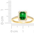 thumbnail image 2 of 14k Yellow Gold Womens Green White Emerald Round Cubic Zirconia Fashion Ring 5.2x9mm Wide Ring for Women, 2 of 2