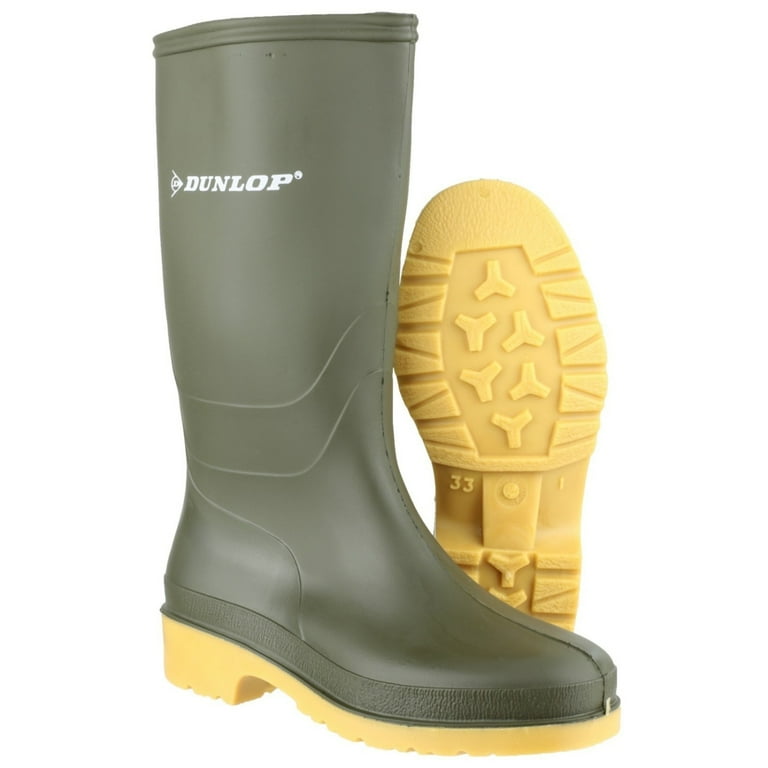Dunlop Childrens Kids Unisex 16247 Dulls Rain Boots Wellington Boots Green Welly Boots