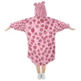 thumbnail image 2 of FORMRS Wearable Blanket Hoodie with Sleeves for Kids Cozy Flannel Sweatshirt, Strawberry Bliss, 2 of 7