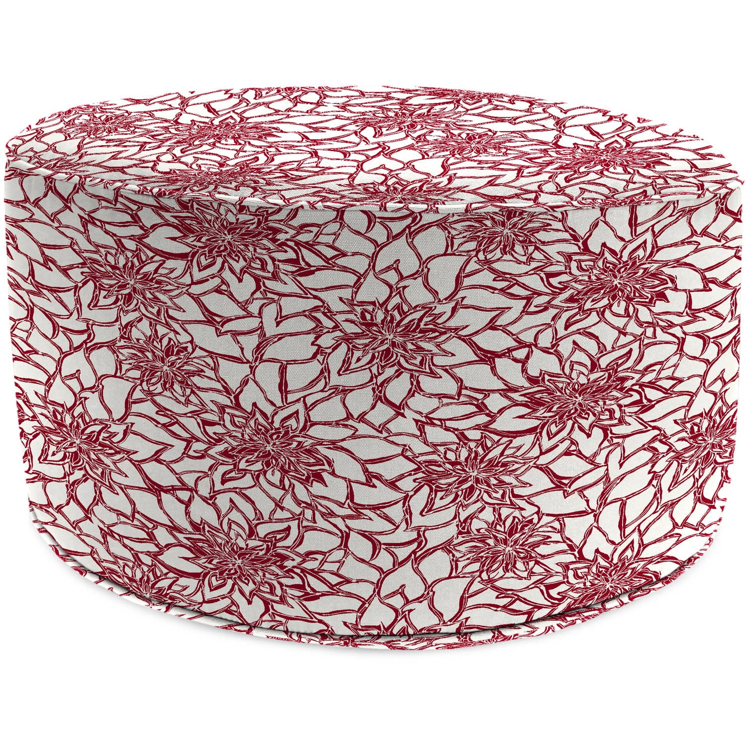 Jordan Manufacturing Maitlin Outdoor Round Pouf Ottoman, Calypso, 24" L