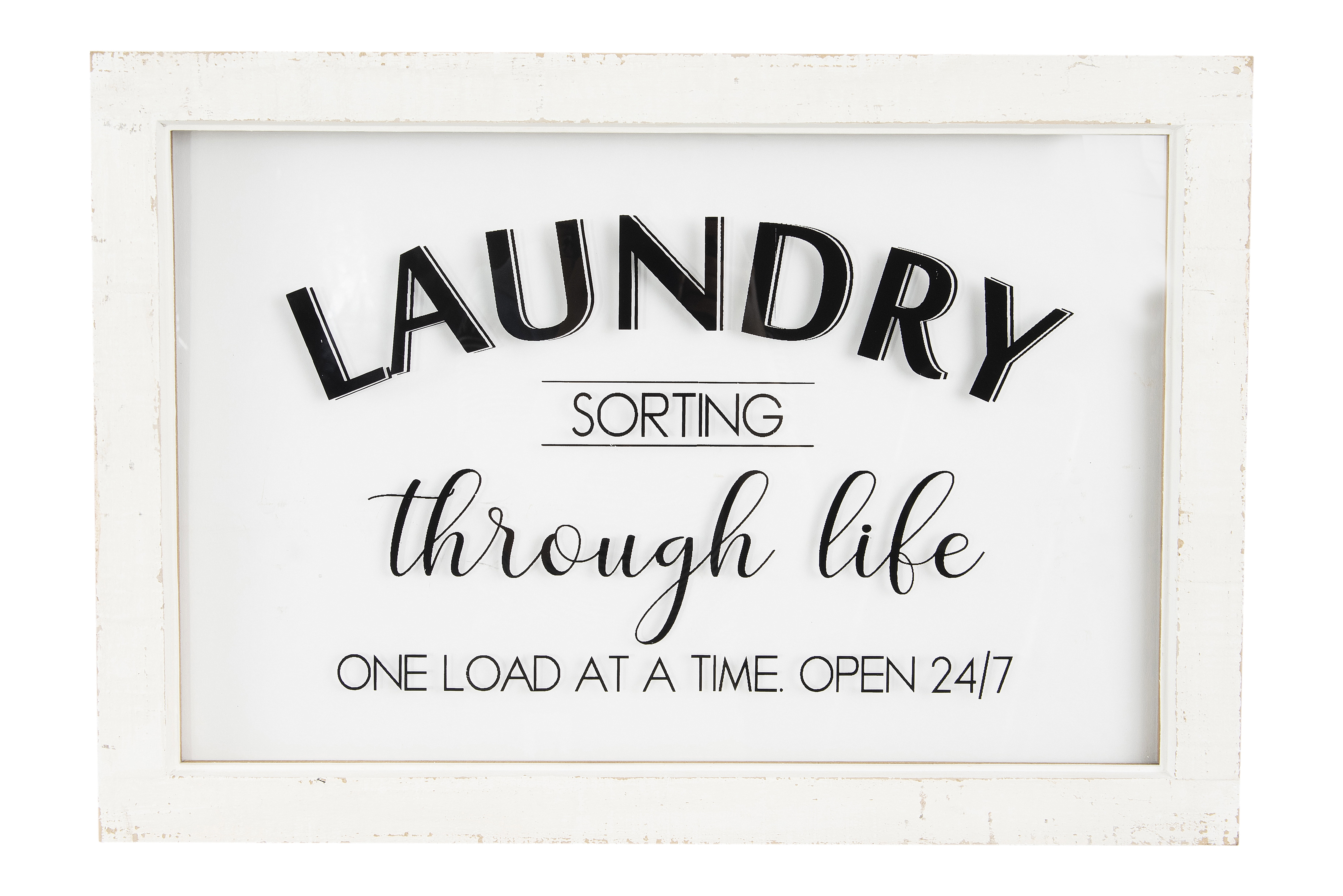 Laundry Sorting Through Life One Load at a Time' Wood & 14 in x 20 in Framed Painting Art Prints, by Woven Paths