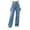 Blue, variant on cocolona Womens Plus Size High Waist Jean Pants Elastic Waist Straight Wide Leg Denim Pants with Pockets