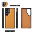 thumbnail image 6 of Magnetic For Samsung Galaxy S24 Ultra Phone Case,Compatible With Wireless Charging,Lychee Pattern PU Leather Back,Shockproof PC + TPU Hybrid Anti-fall Drop Protection,Rugged Thin Phone Case,Orange, 6 of 7