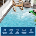 thumbnail image 7 of Garvee 9'x12' Waterproof Outdoor Rugs Modern Solid Plastic Straw Rugs, Reversible Outdoor Camping Carpet for Porch Deck Backyard Balcony, Blue, 7 of 7
