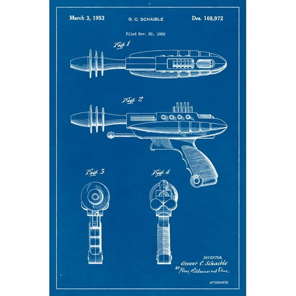 Ray Gun Patent Art Poster Print