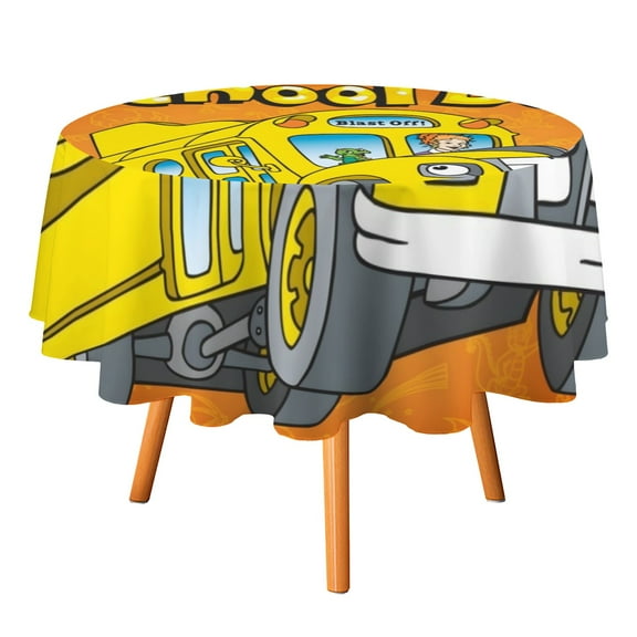 The Magic School Bus-Theme Round tablecloth has an iconic print, fits most tables, and is easy to care for perfect gifts for fans friends and family.diameter60''(152cm)