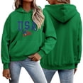 thumbnail image 2 of Fall Hoodies Women Usa Hoodies Oversized Long Sleev Drawstring Sweatshirt With Pockets Womens Fall Sweatshirts Green XXL, 2 of 6