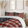thumbnail image 6 of Ambesonne 4th of July Duvet Cover Sets, Rustic Flag Design, 2-King, Vermilion Navy Blue, 6 of 7