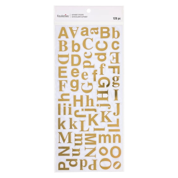 Recollections Gold Foil Alphabet Stickers, 12 Packs: 2 ct. (24 total)