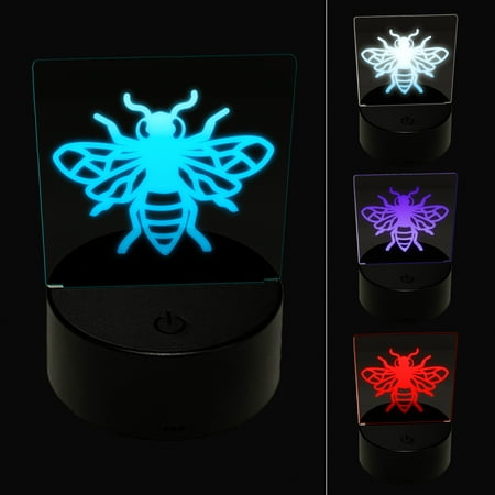 

Bee Drawing LED Night Light Sign 3D Illusion Desk Nightstand Lamp