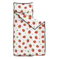 thumbnail image 2 of Strawberry and Dot White Pattern Teens Toddler Nap Mat with Pillow, Sleeping Mat Bag for Preschool Daycare 50"x20", 2 of 6