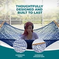 thumbnail image 4 of Bliss Hammocks 2-Person Cotton Rope Hammock with Spreader Bar & Hardware, 80x60, Blue, 4 of 11