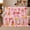 Jingle Jolly Joy, variant on Wrapped Joy Holiday Pink Glitter Text Presents Cupcake, Festive Holiday Scene, Warm Flannel Blanket for Living Room and Reading Nook, Art Lovers Friendship Gift, Festive Home Decor