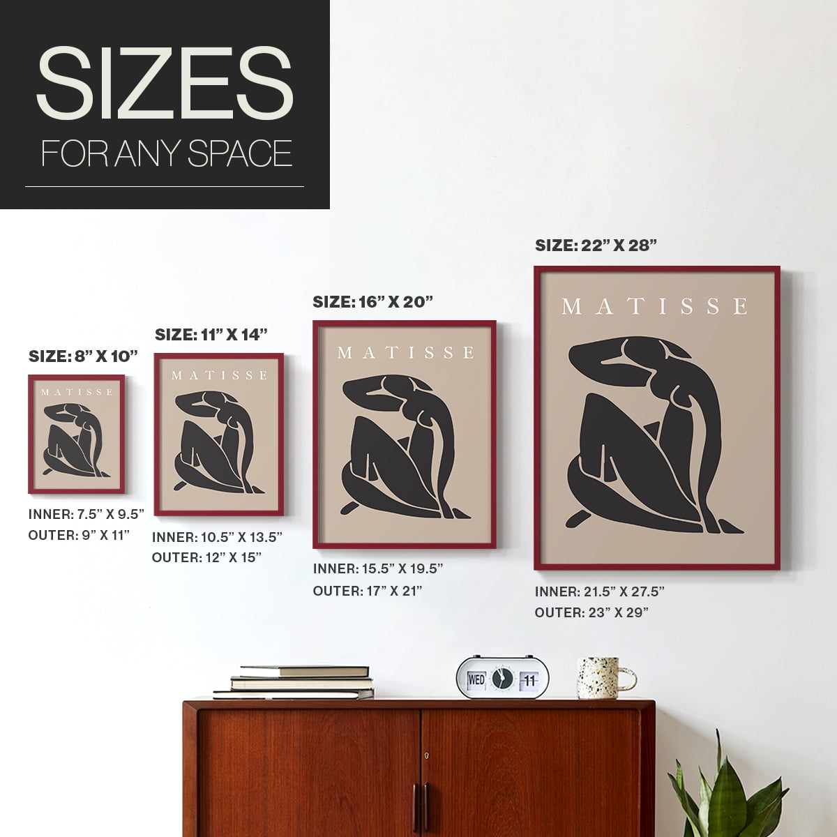 Matisse CCCLXXVIII in Red Solid Wood 8 x 10 Framed Print