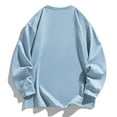 thumbnail image 4 of Mens Solid Color Sweatshirts Soft Cotton Crewneck Pullover Tops Long Sleeve Loose Casual Fall Winter Clothes (XL, Light Blue), 4 of 4