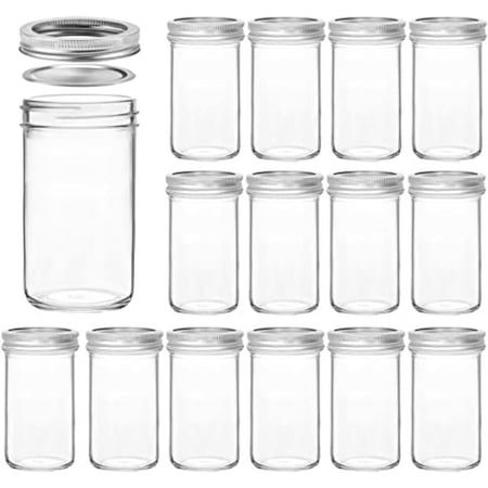 Mason jars with regular lids, perfect for jam, honey, wedding favors, and gifts
