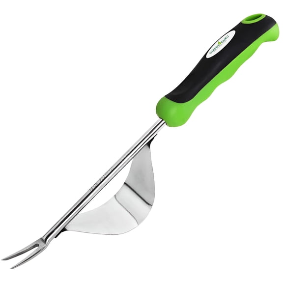 Garden Guru Dandelion Weeder Tool with Fulcrum - Rust Resistant Stainless Steel Weed Puller with Ergonomic Handle for Planting, Weeding, Flower and Vegetable Care in Lawn Garden Yard