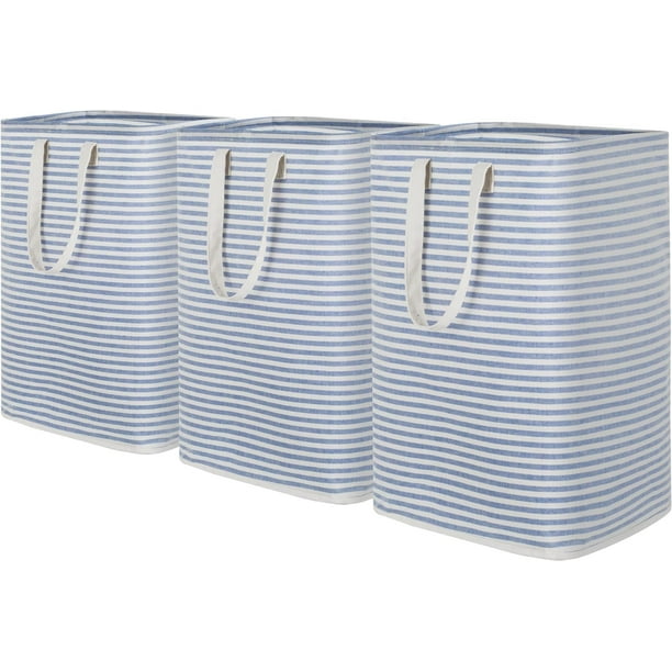Cesto de ropa Lifewit, grande, plegable, 3 x 80 L, impermeable, azul