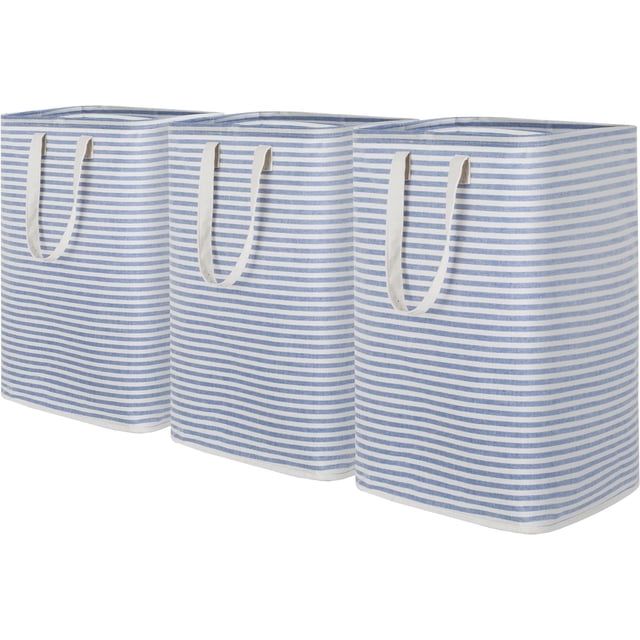 Cesto de ropa Lifewit, grande, plegable, 3 x 80 L, impermeable, azul