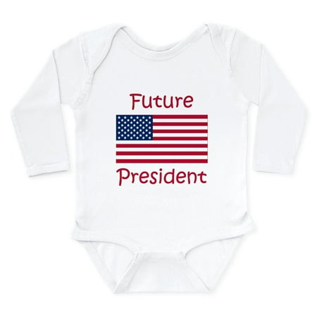 

CafePress - Future President USA Flag Body Suit - Long Sleeve Cotton Baby Bodysuit