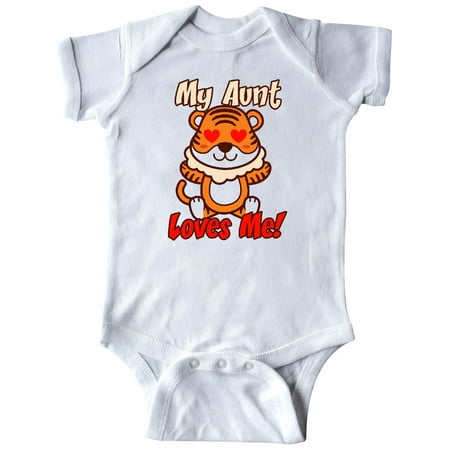 

Inktastic My Aunt Loves Me Tiger Gift Baby Boy or Baby Girl Bodysuit