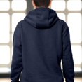 thumbnail image 3 of Elegant Comfort Sherpa-Lined Fleece Cotton Men's Hoodie, Soft & Breathable Midweight Pullover Sweatshirt, Casual Hooded Sweatshirt for Men,XX-Large, Navy Blue, 3 of 5
