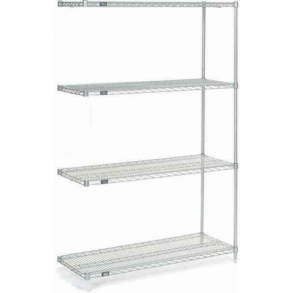 Nexel Wire Shelving Add-On, Poly-Z-Brite, 48"W X 18"D X 74"H
