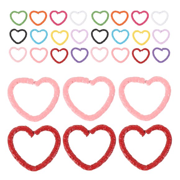 Raindrops 50Pcs Fashionable Metal Hair Cuffs with Love Shape for Braids and Ponytail Hair Accessories