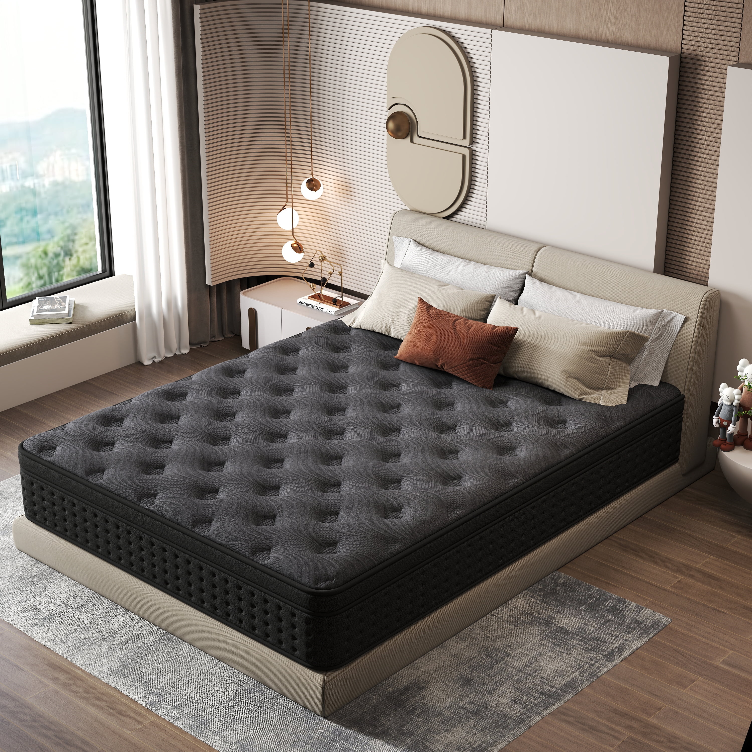 Zekbip 12 inch Queen Mattress in a Box, Hybrid Gel Memory Foam