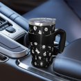 thumbnail image 5 of 40oz Tumbler,Black Halloween Cat Skull Pattern Insulated Tumblers with Removable Handle,Stainless Steel Double Vacuum Coffee Tumbler Cup with Straw for Home,Office,Travel,Party, 5 of 5