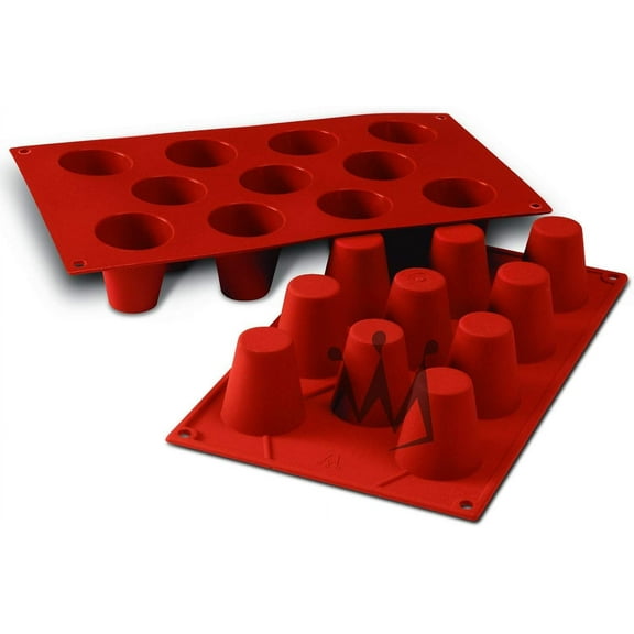 Silikomart Professional SF020 Silicone Baking Mold Baba 1.69 Oz, 1.77" Diameter x 1.89" High, 11 Cavities 1 Each