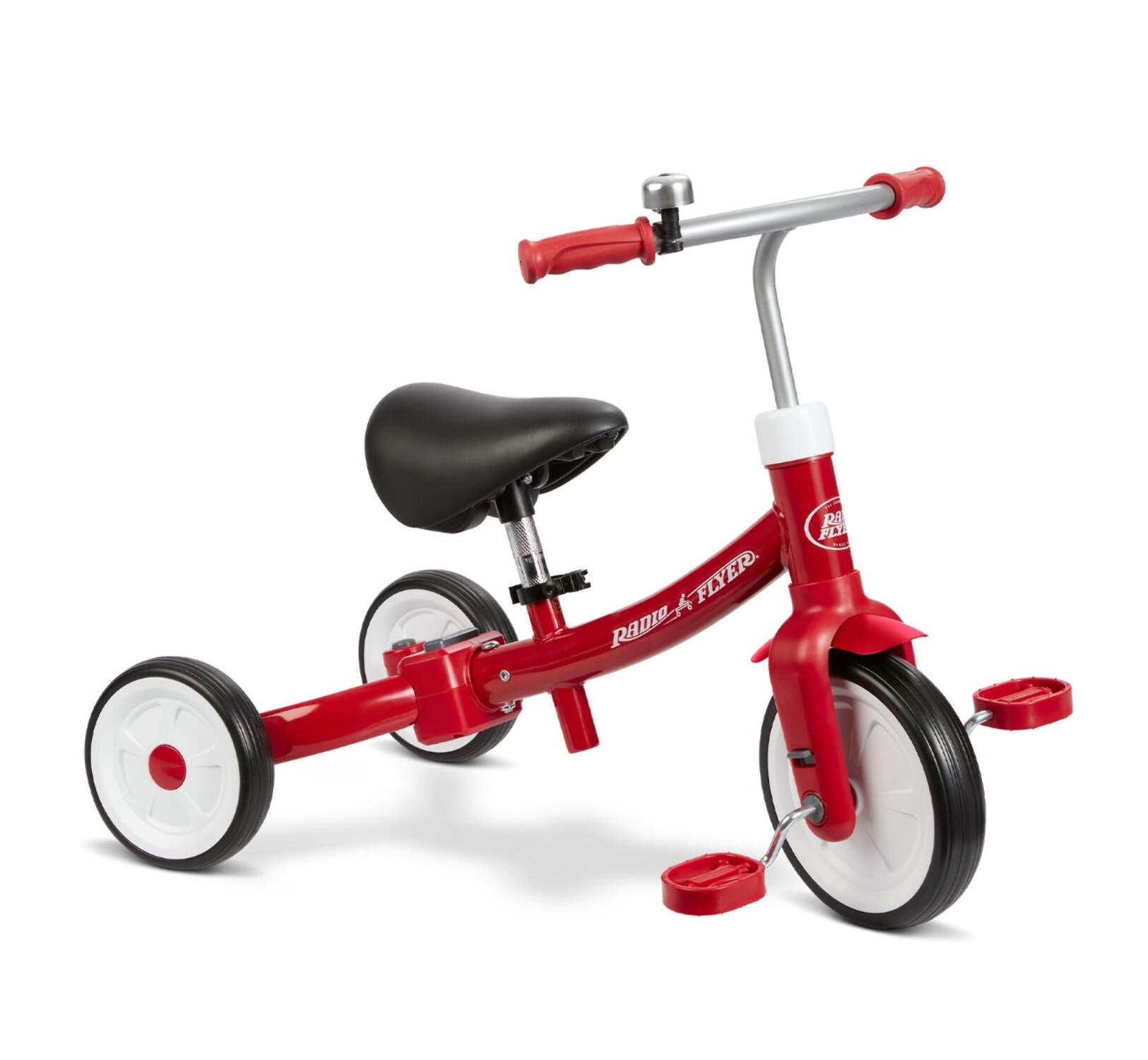 Radio Flyer Kid s Classic Red Dual Deck Tricycle 12 Front Wheel for Children Walmart