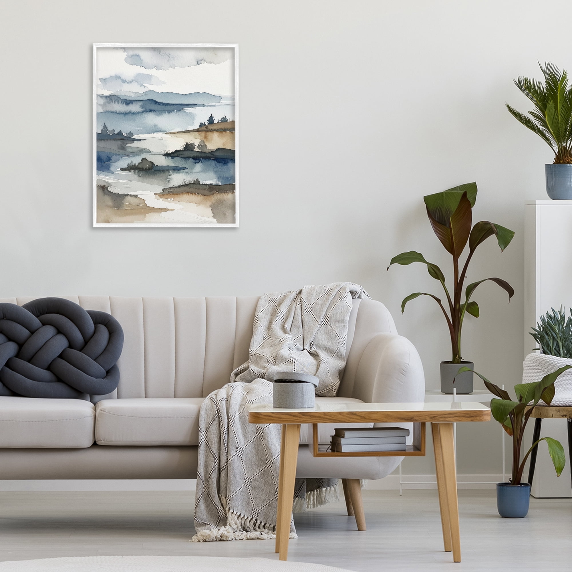 Stupell Industries The Flow Of Water White Framed Giclee Art, design by Alonza Saunders