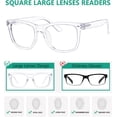 thumbnail image 3 of Lunettes de Lecture Eyekepper Carrées à Grandes Lentilles à Charnières à Ressort Femmes Transparentes +4,00, 3 of 5