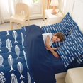 thumbnail image 4 of Manfei Fish Skeleton Full Size Bedding Sets, Marine Sealife Full Size Bed in a Bag, Navy Blue White, Blue Reversible, 7 Pieces, 4 of 6