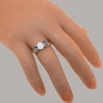 thumbnail image 6 of LBG British Made 10k Rose Gold Real Natural Opal & Tanzanite Womens Statement Ring - 33 size options - Size 8, 6 of 7