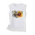 thumbnail image 4 of Fjofpr Yellow Tank Top 2024 Women's New Loose Casual Fashion Crew-neck All-matching Printed Top White S, 4 of 4