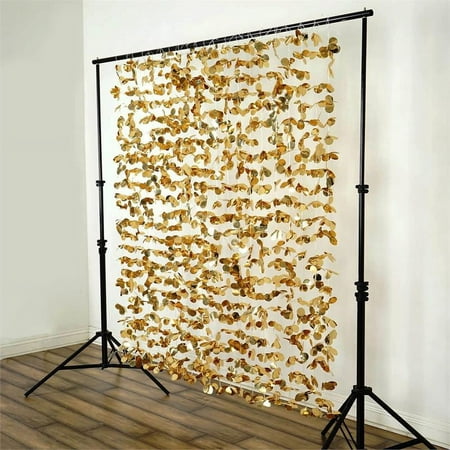 Image of BalsaCircle 6 feet x 6 feet Flower Garland Backdrop Curtain Gold