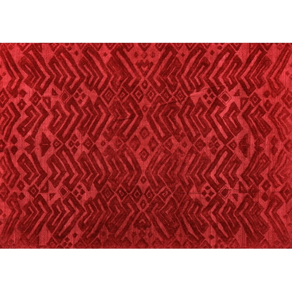 Ahgly Company Indoor Rectangle Abstract Orange Modern Area Rugs, 8' x 12'